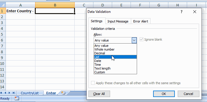 Dynamic Drop Down List in Excel