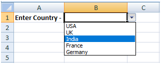 Drop Down list Excel