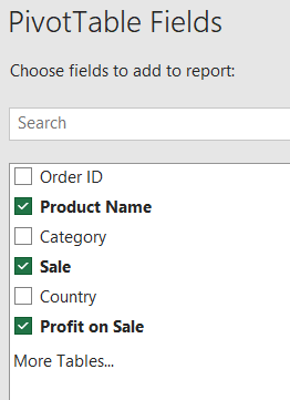 Calculated Field Pivot Table
